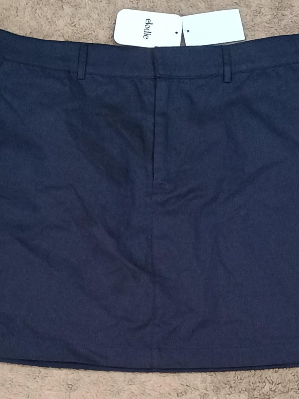 Elodie Anthropologie/Mini Skirt/Womens L Navy A Line Dark Academia Preppy NWT